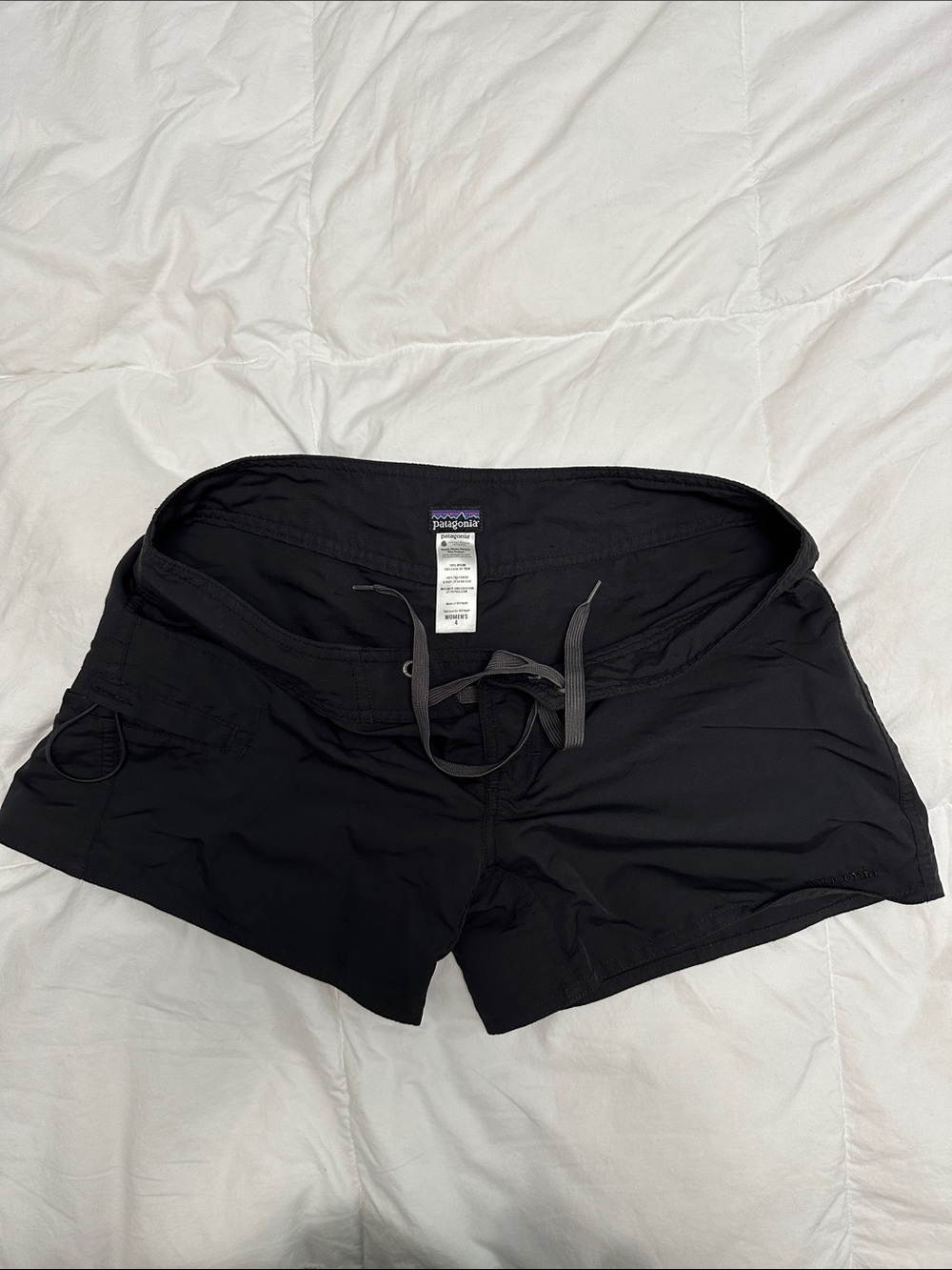 Patagonia Black Women's Athletic Drawstring Shorts with Loop